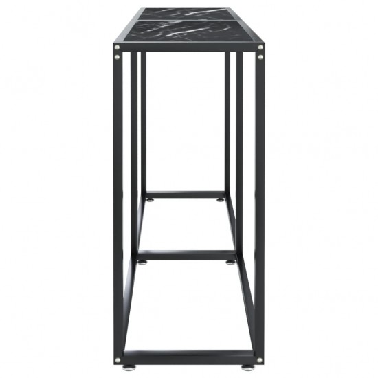 Konsolinis staliukas, juodo marmuro, 140x35x75,5cm, stiklas