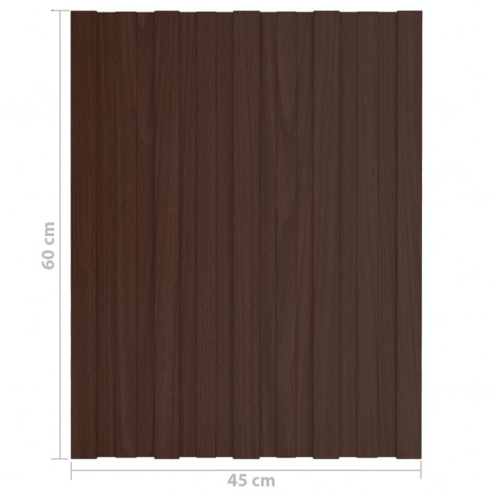 Stogo plokštės, 12vnt., rudos, 60x45cm, galvanizuotas plienas