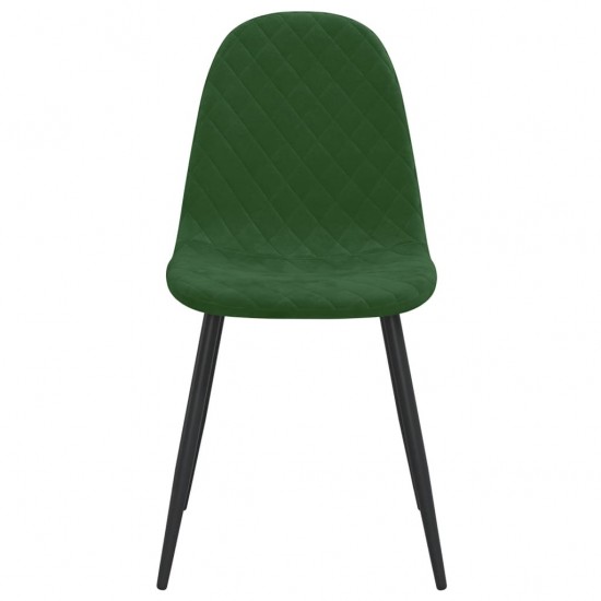 Valgomojo kėdės, 4vnt., tamsiai žalios spalvos, aksomas