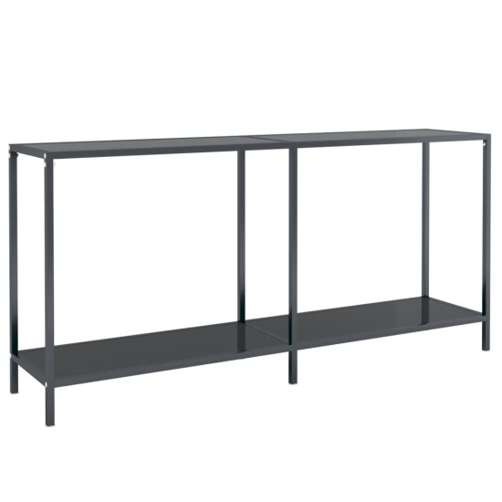 Konsolinis staliukas, juodas, 160x35x75,5cm, grūdintas stiklas