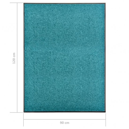 Durų kilimėlis, žydros spalvos, 90x120cm, plaunamas