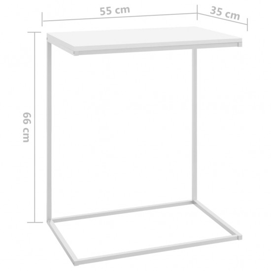 Šoninis staliukas, baltos spalvos, 55x35x66cm, mediena