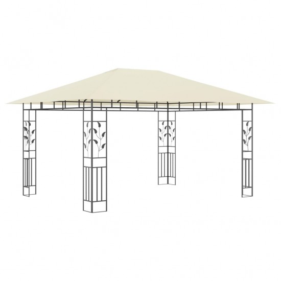 Pavėsinė su tinkleliu nuo uodų, kreminė, 4x3x2,73m, 180g/m²