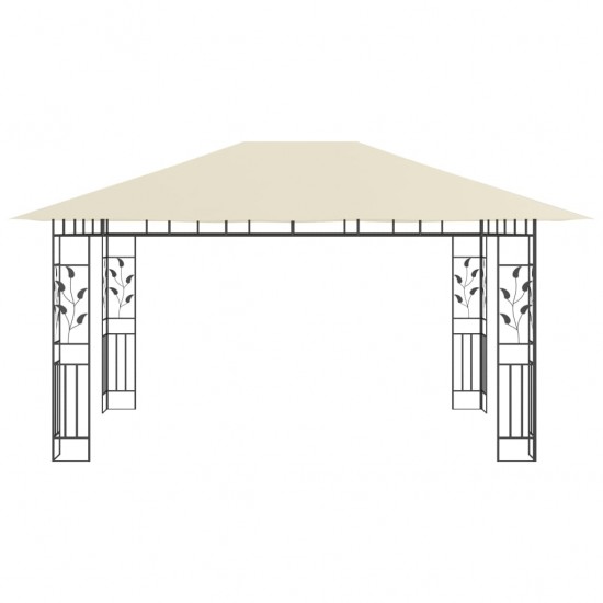 Pavėsinė su tinkleliu nuo uodų, kreminė, 4x3x2,73m, 180g/m²