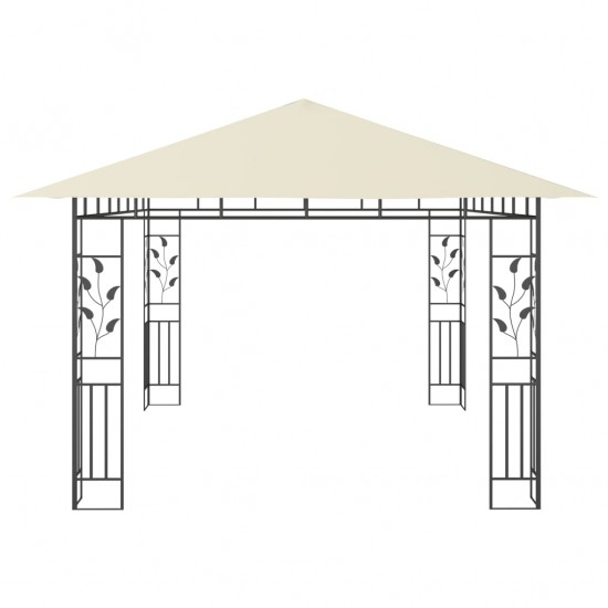 Pavėsinė su tinkleliu nuo uodų, kreminė, 4x3x2,73m, 180g/m²