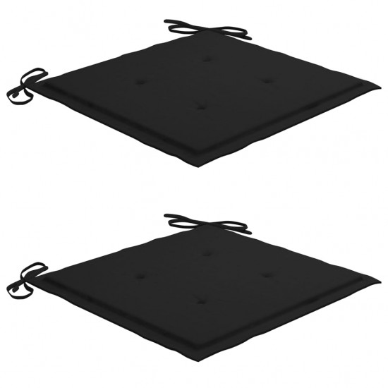 Sodo kėdės pagalvėlės, 2vnt., juodos, 50x50x3cm, audinys