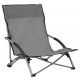 Sulankstomos paplūdimio kėdės, 2vnt., pilkos spalvos, audinys