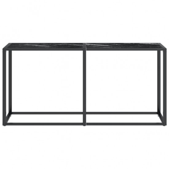 Konsolinis staliukas, juodo marmuro, 160x35x75,5cm, stiklas