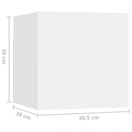 Televizoriaus spintelių komplektas, 10 dalių, baltas, MDP