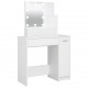 Kosmetinis staliukas su LED apšvietimu, baltas, 86,5x35x136cm