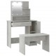 Kosmetinio staliuko komplektas su LED, betono pilkas, mediena