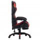 Žaidimų kėdė su pakoja, raudona ir juoda, dirbtinė oda