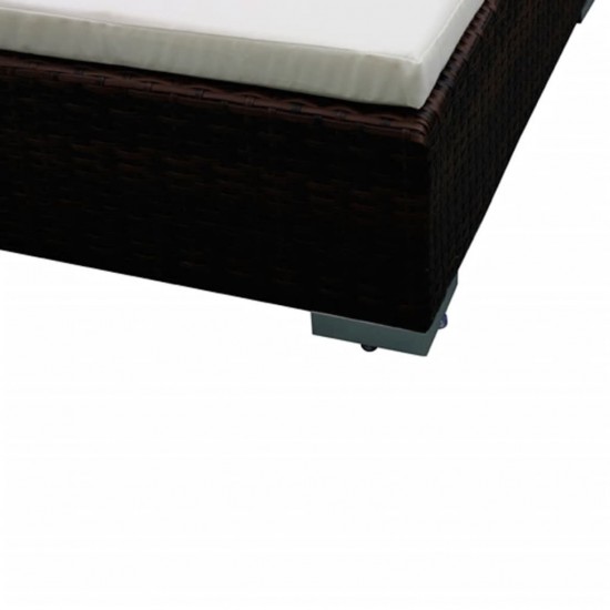 Sodo baldų komplektas su pagalvėlėmis, 6d., rudas, poliratanas