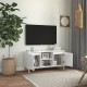 TV spintelė su medinėmis kojelėmis, balta, 103,5x35x50cm