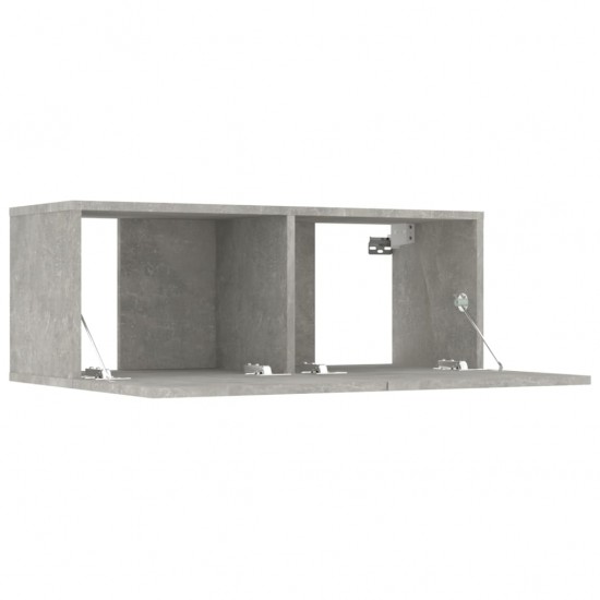 TV spintelių komplektas, 6 dalių, betono pilkas, mediena