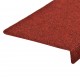 Laiptų kilimėliai, 15vnt., raudonos spalvos, 65x21x4 cm