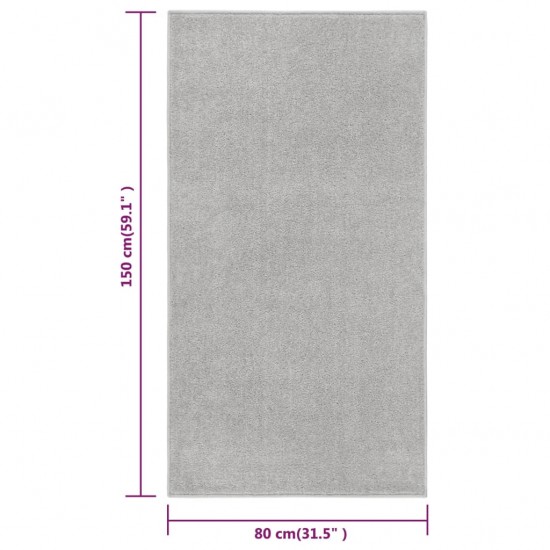 Kilimėlis, šviesiai pilkos spalvos, 80x150cm, trumpi šereliai