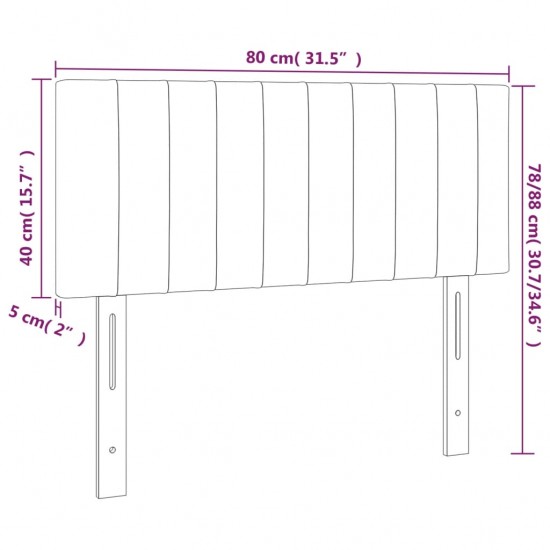 Galvūgalis su LED, taupe spalvos, 80x5x78/88cm, audinys