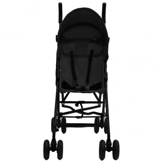 Vaikiškas vežimėlis, antracito ir juodos spalvos, plienas