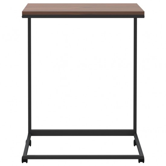 Šoninis staliukas su ratukais, juodas, 55x35x70cm, mediena