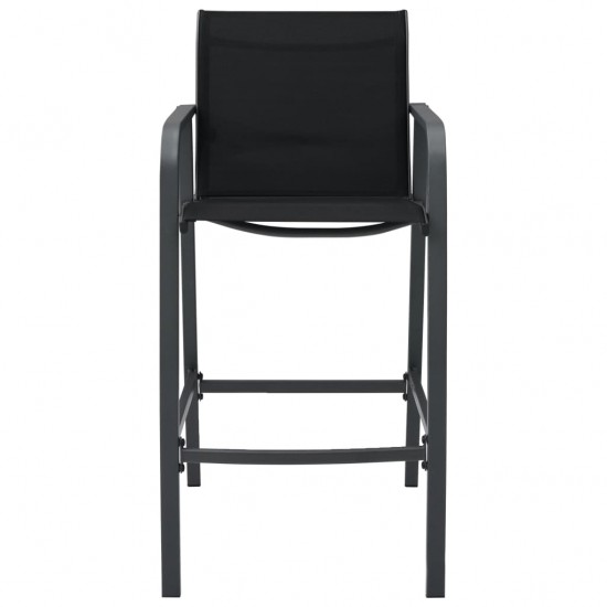 Sodo baro kėdės, 2vnt., juodos spalvos, tekstilenas