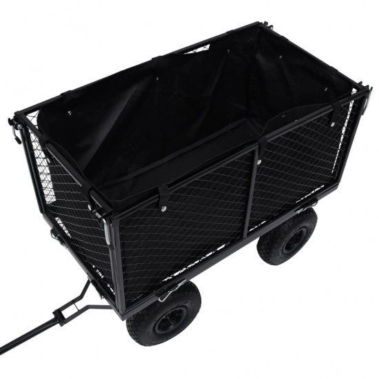 Sodo vežimėlio įdėklas, juodos spalvos, 81x41x40cm, audinys