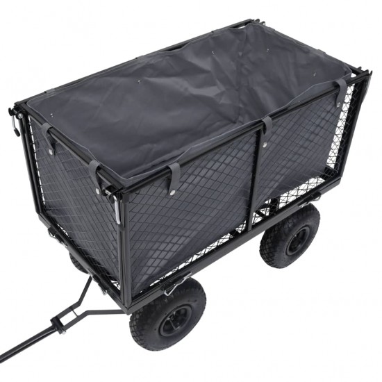Sodo vežimėlio įdėklas, tamsiai pilkas, 81x41x40cm, audinys