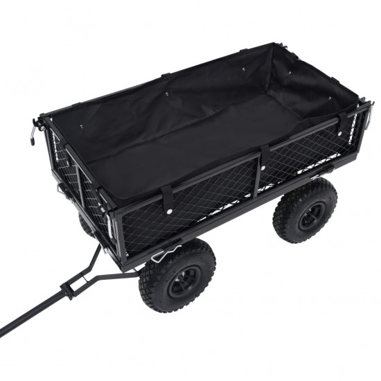 Sodo vežimėlio įdėklas, juodos spalvos, 81x41x21cm, audinys
