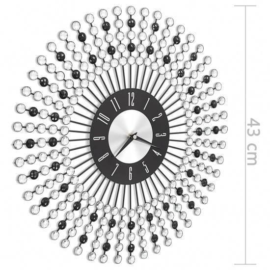 Sieninis laikrodis, juodos spalvos, 43 cm, metalas