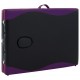Sulankstomas masažo stalas, juodas/violetinis, aliuminis, 3zonų