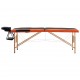 Sulankstomas masažo stalas, juodas/oranžinis, mediena, 2 zonų