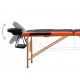 Sulankstomas masažo stalas, juodas/oranžinis, mediena, 2 zonų