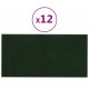 Sienų plokštės, 12vnt., žalios, 60x30cm, aksomas, 2,16m²