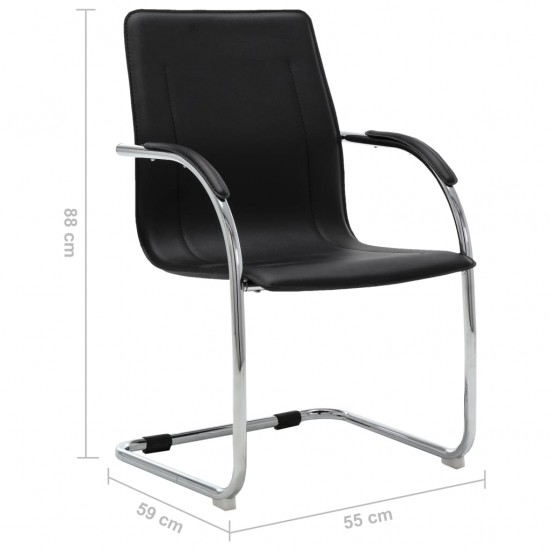 Gembinė biuro kėdė, juodos spalvos, dirbtinė oda