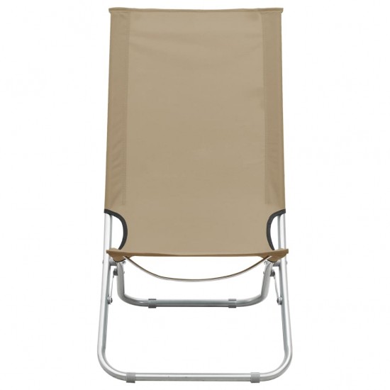 Sulankstomos paplūdimio kėdės, 2vnt., taupe spalvos, audinys
