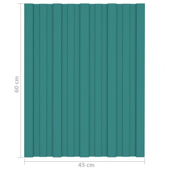 Stogo plokštės, 12vnt., žalios, 60x45cm, galvanizuotas plienas
