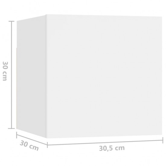 Televizoriaus spintelių komplektas, 7 dalių, baltas, MDP