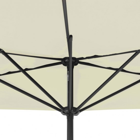 Balkono skėtis su aliuminio stulpu, 300x155cm, smėlio sp.