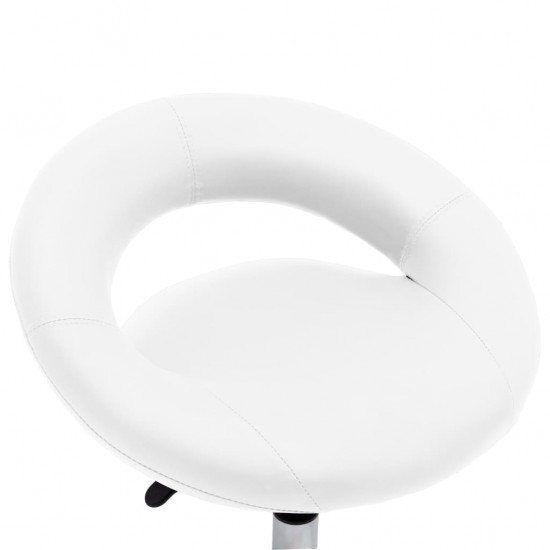 Pasukama valgomojo kėdė, baltos spalvos, dirbtinė oda (323663)