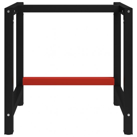 Darbastalio rėmas, juodas ir raudonas, 80x57x79cm, metalas