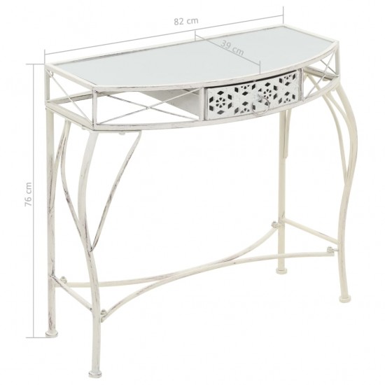 Šoninis staliukas, baltas, 82x39x76cm, metalas, prancūziškas