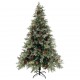 Kalėdų eglutė su LED/kankorėžiais, žalia/balta, 120cm, PVC/PE