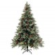 Kalėdų eglutė su LED/kankorėžiais, žalia/balta, 150cm, PVC/PE