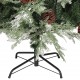 Kalėdų eglutė su LED/kankorėžiais, žalia/balta, 150cm, PVC/PE