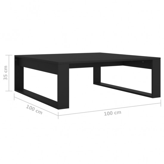 Kavos staliukas, juodos spalvos, 100x100x35cm, MDP