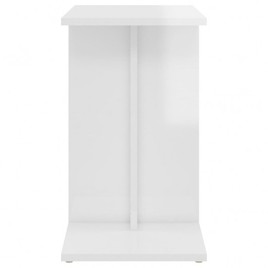Šoninis staliukas, baltos spalvos, 50x30x50cm, MDP, blizgus