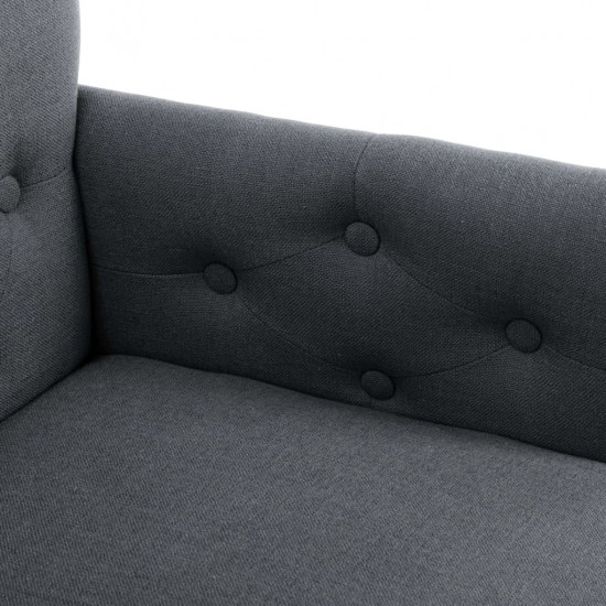 Valgomojo kėdės su porankiais, 2vnt., pilkos spalvos, audinys