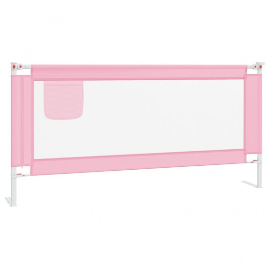 Apsauginis turėklas vaiko lovai, rožinis, 190x25cm, audinys