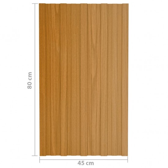 Stogo plokštės, 12vnt., šviesios medienos, 80x45cm, plienas