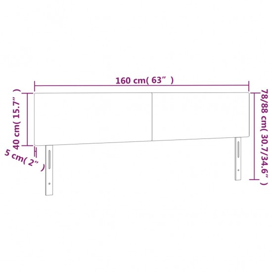 Galvūgalis su LED, tamsiai žalias, 160x5x78/88cm, aksomas